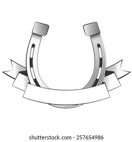 Metal horseshoe on a white background, excellent vector illustration, EPS 10