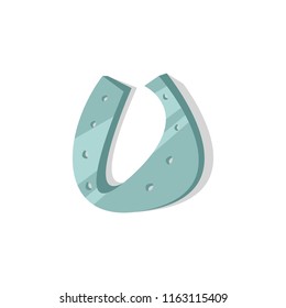 Metal Horseshoe. Patrick's day symbol. Flat vector illustration isolated on white background.