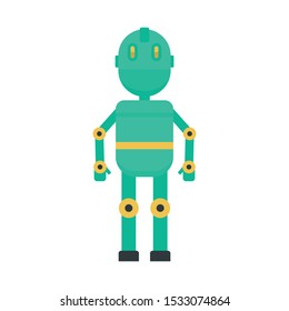 Metal humanoid icon. Flat illustration of metal humanoid vector icon for web design