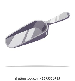 Metal ice scoop vector isolated illustration