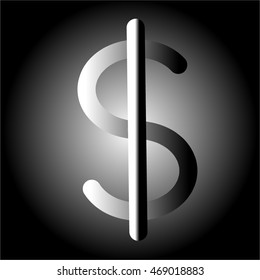 Metal icon, dollar