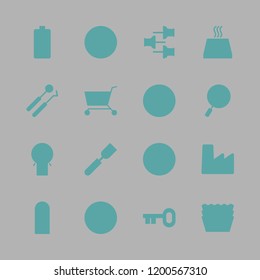metal icon set. vector set about dentist tools, tools and utensils, molded and magnifying glass icons set.
