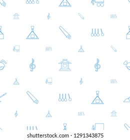 metal icons pattern seamless white background. Included editable line saw, gong, cargo height, hook with cargo, treble clef, cradle, saw blade icons. metal icons for web and mobile.