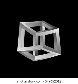 Metal illusion deformed cubic design.