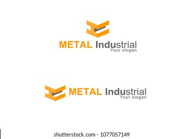 Metal industrial logo vector