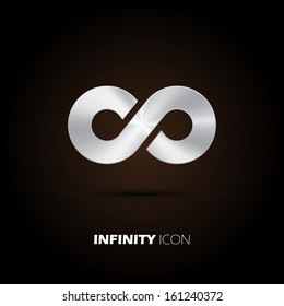 Metal Infinity Symbol. Vector Design