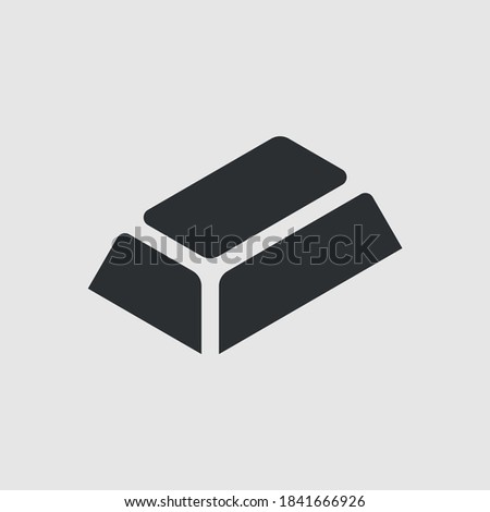 Metal ingot. Simle vector icon