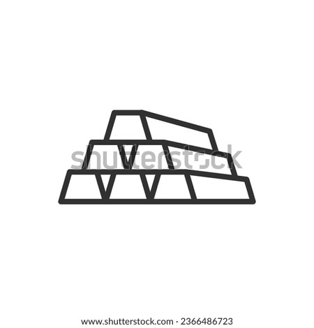Metal ingots, linear icon. Line with editable stroke