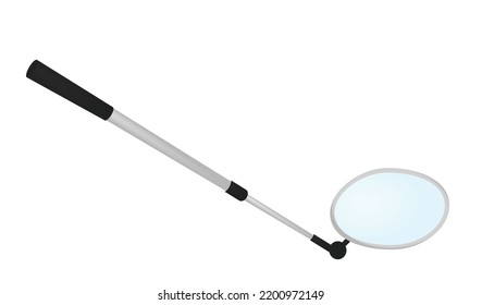 Metal inspector mirror. vector illustration
