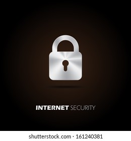 Metal internet security icon. vector design