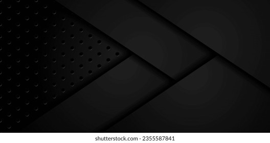 metal iron black sheet arrow overlap on metallic honeycomb steel mesh template background modern design premium vector illustration