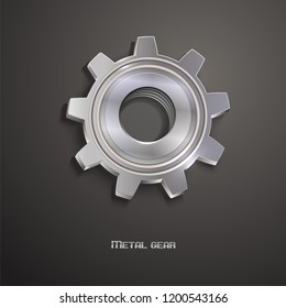 Metal iron gear. Logo icon design. Vector illustration