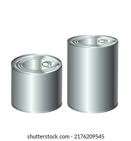 Metal Jar Mockup. Empty Realistic Jars.