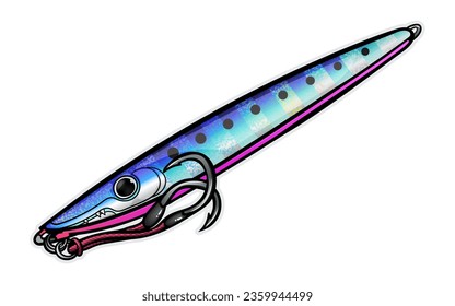 metal jig fishing lure, vector art. greeting cards advertising business company or brands, logo, mascot merchandise t-shirt, stickers and Label designs, poster.