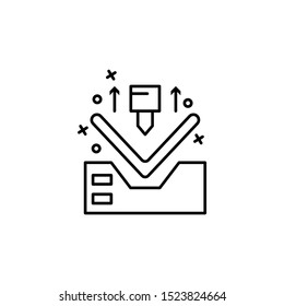 Metal jig machine icon. Element of manufacturing
