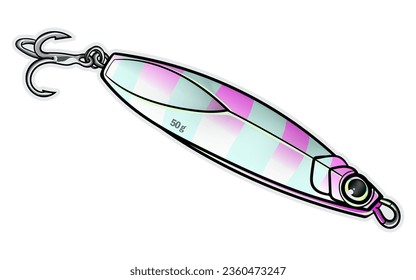 metal jigging pink fishing lure. vector art. greeting cards advertising business company or brands, logo, mascot merchandise t-shirt, stickers and Label designs, poster.