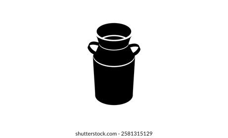 Metal Jug, black isolated silhouette