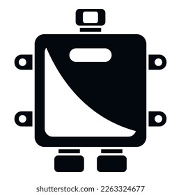 Metal junction box icon simple vector. Electric switch. Mount plug