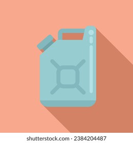 Metal kerosene canister icon flat vector. Camp handle pot. Refill lamp oil