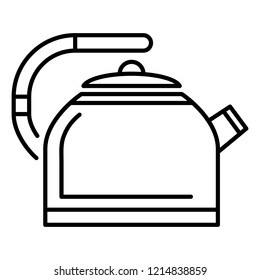 Metal kettle icon. Outline metal kettle vector icon for web design isolated on white background