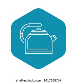 Metal kettle icon. Outline metal kettle vector icon for web design isolated on white background