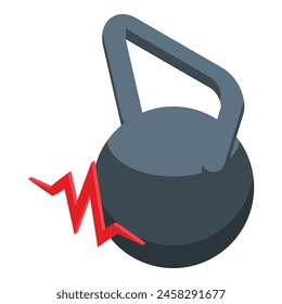 Metal kettlebell icon isometric vector. Sport power. Training heavy weight