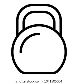 Metal kettlebell icon. Outline metal kettlebell vector icon for web design isolated on white background