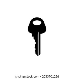 The metal key for the internal lock is black on a white background. A vector image.