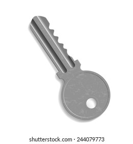 metal key isolated on a white background