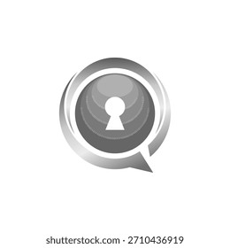 Cerradura de llave de metal Seguridad Intercambio de chat Red de círculo global Vector de diseño de logotipo Abstractas