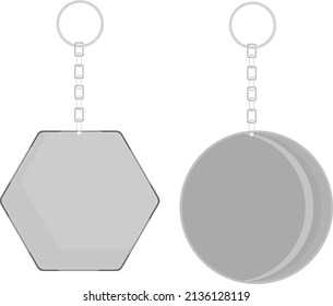Metal keychains, illustration, vector on a white background.