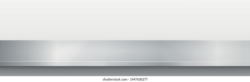 Metal kitchen countertop, iron texture, large table on a white background - Vector illustration - Shutterstock ID 1947630277