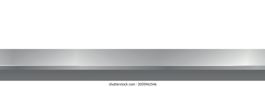 Metal kitchen countertop, iron texture, large table on a white background - Vector illustration