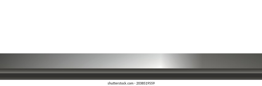 Metal kitchen countertop, iron texture, large table on a white background - Vector illustration