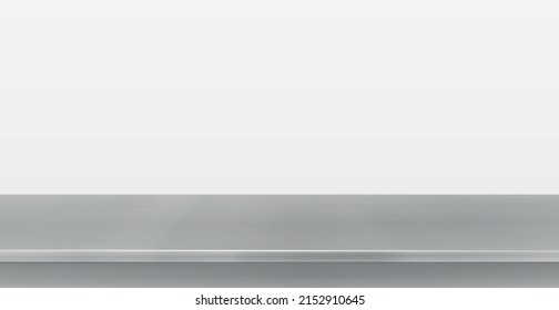 Metal kitchen countertop, iron texture, large table on a white background - Vector illustration