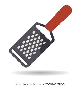 Metal kitchen hand grater for cheese vector icon. Kitchen appliance. Graph symbol for cooking web site design, logo, app, UI