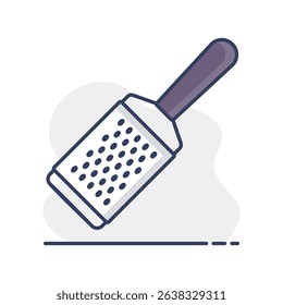 Metal kitchen hand grater for cheese vector icon. Kitchen appliance. Graph symbol for cooking web site design, logo, app, UI