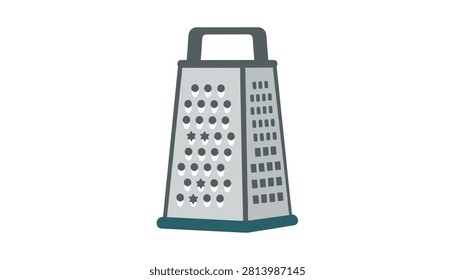 Metal kitchen hand grater with various professional shredding holes isolated on plain white background for cooking.