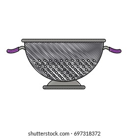 metal kitchen strainer cooking element icon