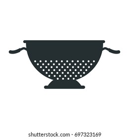 metal kitchen strainer cooking element icon