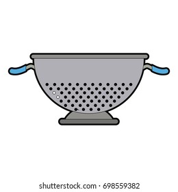 metal kitchen strainer cooking element icon