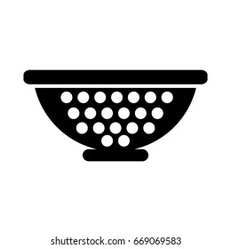 Metal kitchen strainer icon