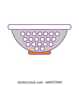 Metal kitchen strainer icon