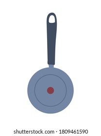 Metal kitchen utensils frying pan for cooking vector illustration design