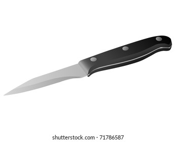 Metal knife isolated on the white background