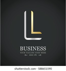 Metal L Letter Logo, alphabet logo design.