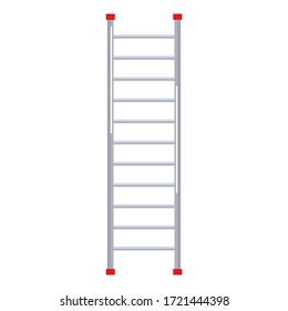 Metal ladder in flat design on white background. Step ladder icon. Vector illustration