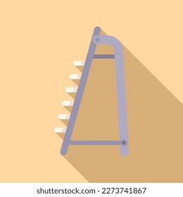 Metal ladder icon flat vector. Step construction. Safety staircase