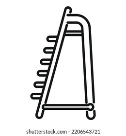 Metal ladder icon outline vector. Step construction. Safety staircase
