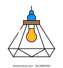 metal lamp ceiling line icon vector. metal lamp ceiling sign. isolated symbol illustration